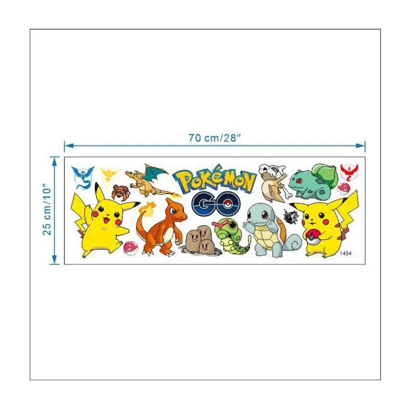 Pokemon Anime rysunek Pikachu naklejki ścienne dekoracja tapeta z PVC do pokoju dziecięcego przedszkole salon DIY urodziny prezenty