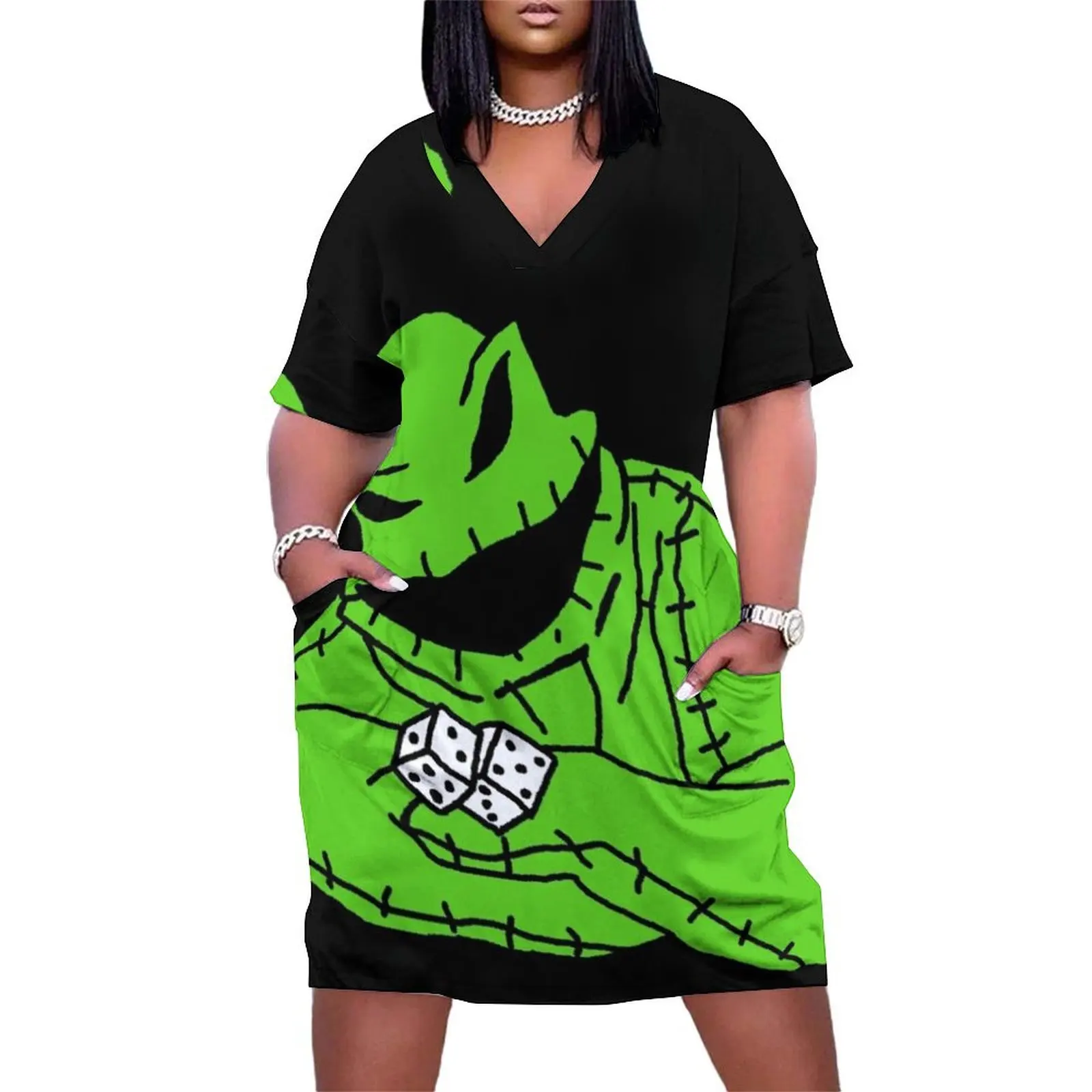 the oogie boogie man Loose Pocket Dress sexy short dresses daring party dress women elegant luxury