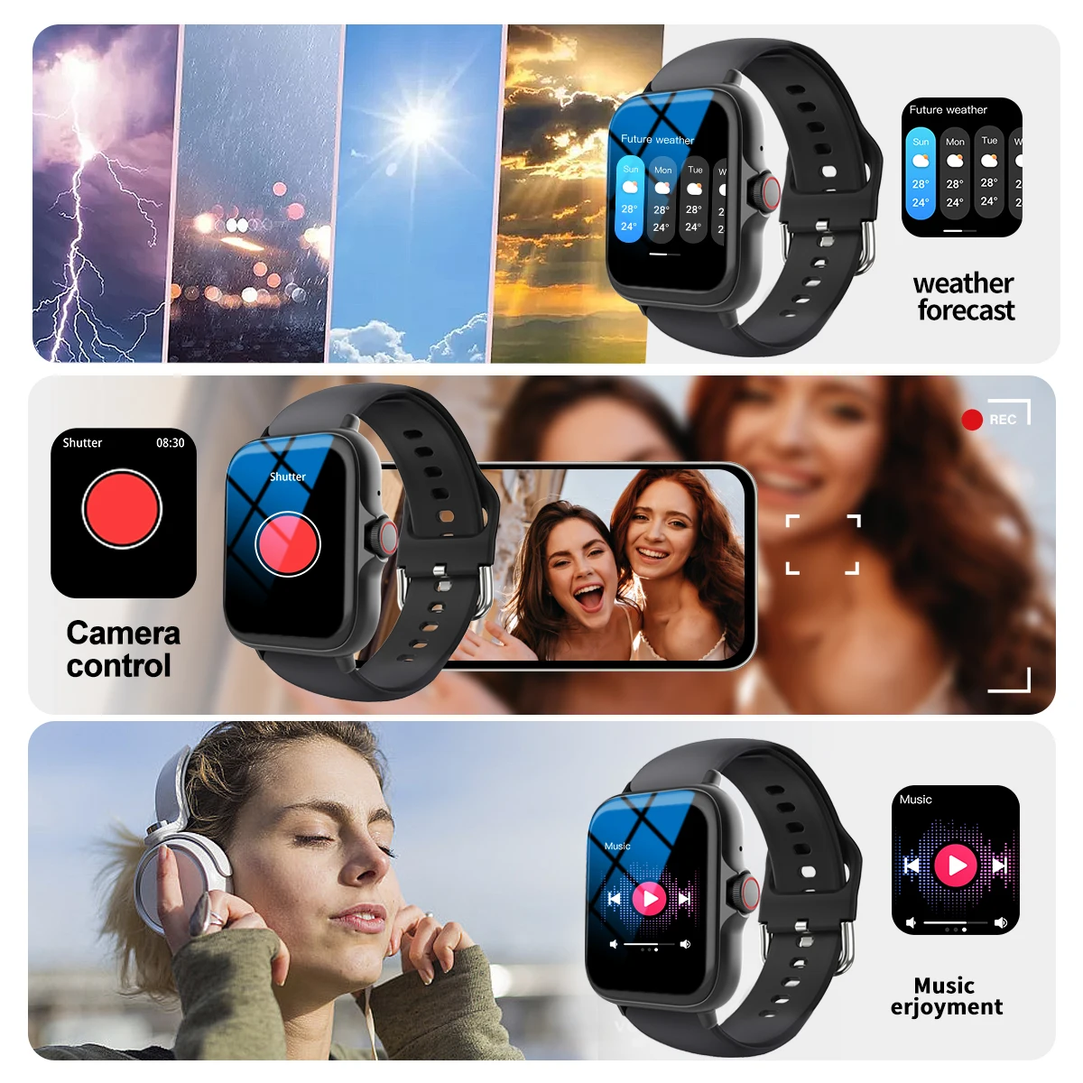 Smart Watch with Wireless Calling and APP Reminders