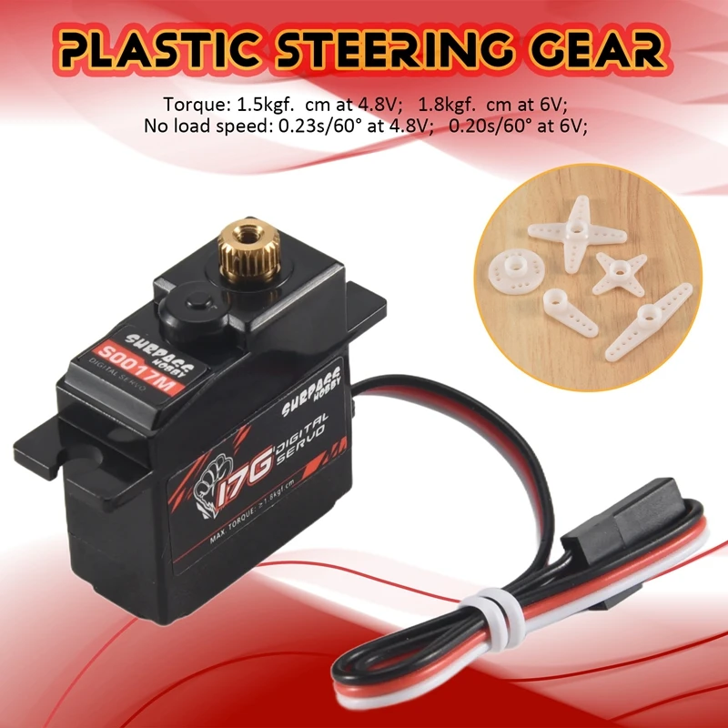 S0017M 17G métal engrenage 1.8KG Servo numérique pour avion RC Robot 1/18 camion voiture bateau conduit avion
