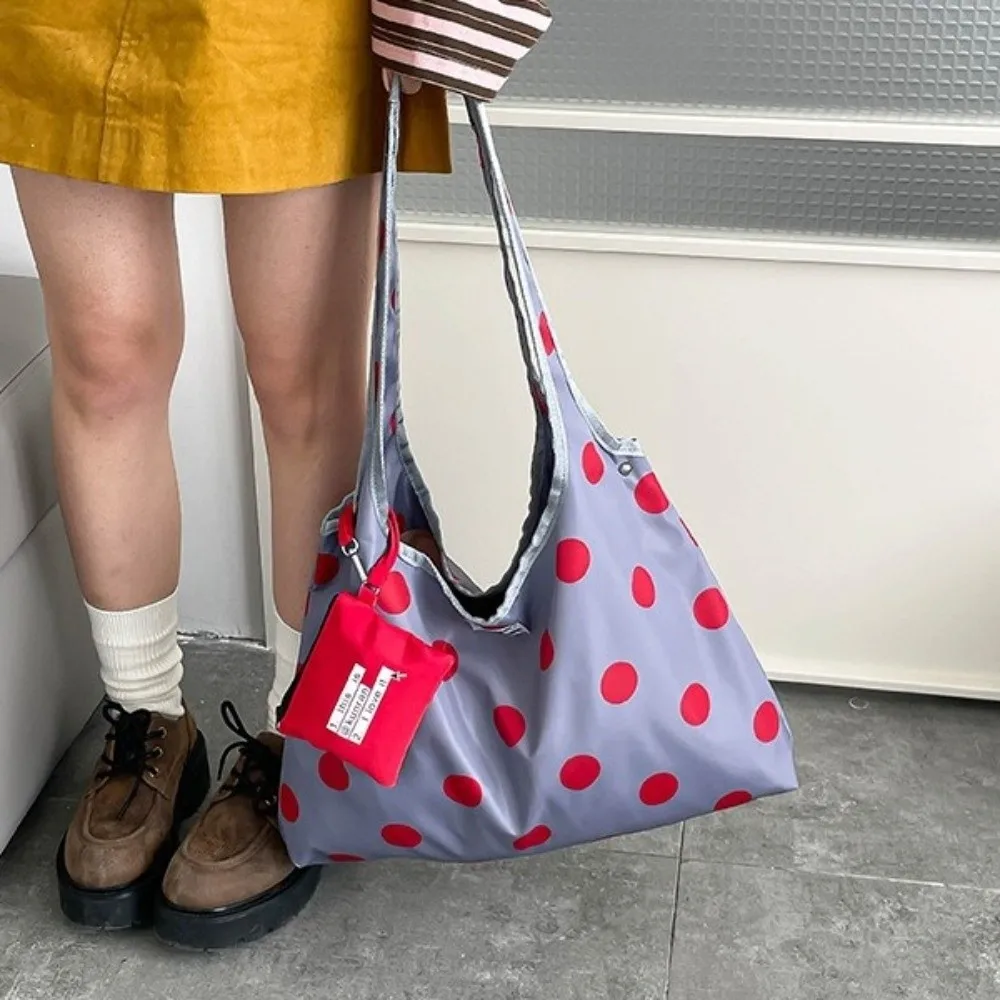 

Versatile Polka Dot Crossbody Bag Convenient Large Capacity Double-sided Crossbody Bag Fashion Cool Style Lace-up Shoulder Bag