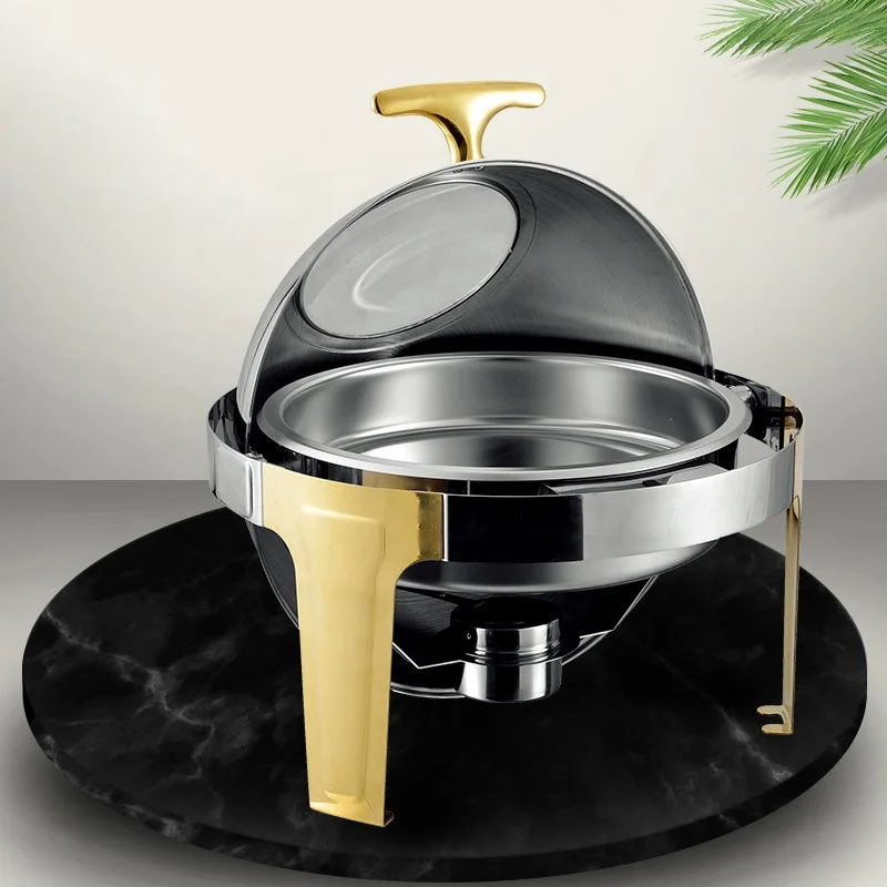 1pcs Roll-Top Chafing Dish Buffet Set Stainless Steel Chaffing Dishes Buffet Food Warmer Set for hotel Restaurant