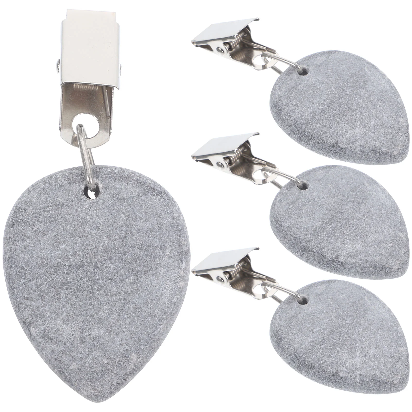 

4 Pcs Camping Table Drop Shape Marble Pendant Oval Tablecloth Holder Clips Dining Room Decor