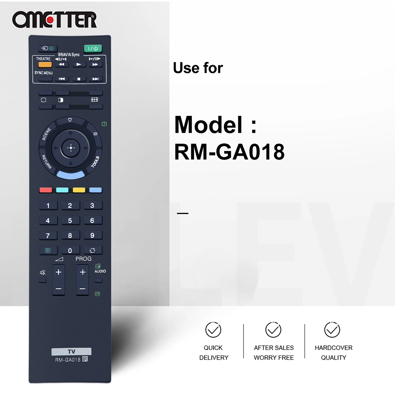 New RM-GA018 Remote Control Fit for Sony TV KLV-40BX400 KLV-32BX300 KLV-40BX401 KLV-32BX301 KLV-26BX300 KLV-26BX301 KLV-22BX300