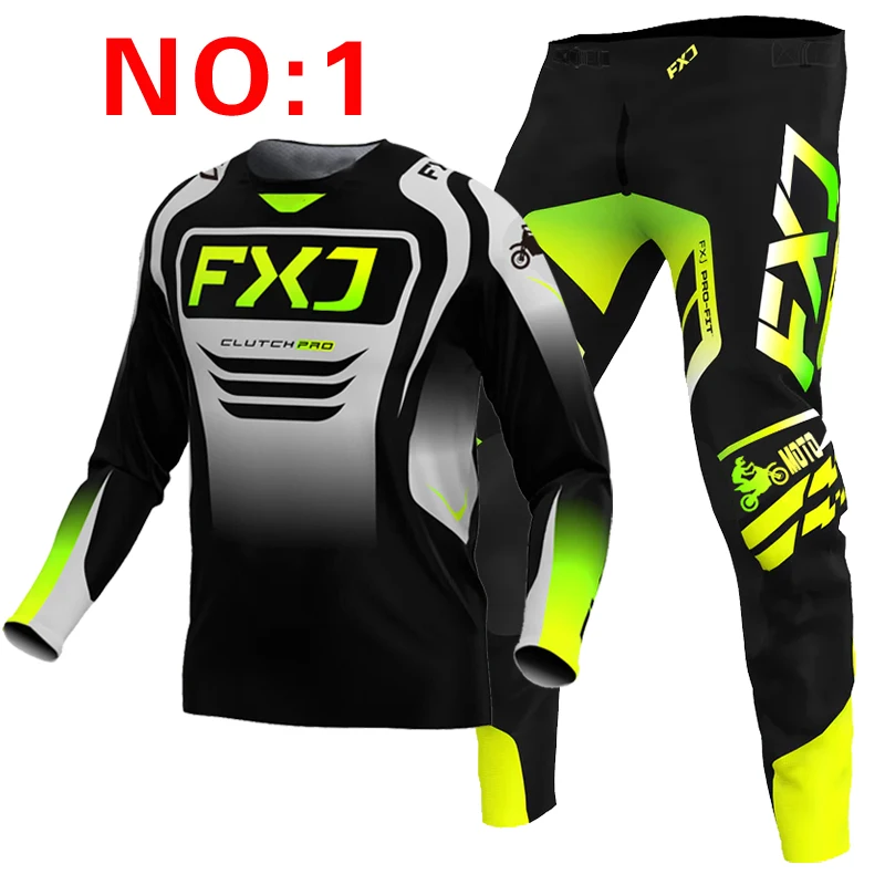 FXJ enduro motocross gear set mx jersey pants motorbike clothing mtb carracing suit Off Road equipment Customized Name Number - Image 3