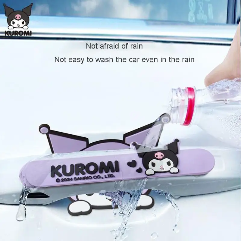 Car Door Handle Reversing Mirror Anti-Collision Strip Anime Cartoon Kuromi Bumper Door Bowl Anti-Scratch Decorative Accessories