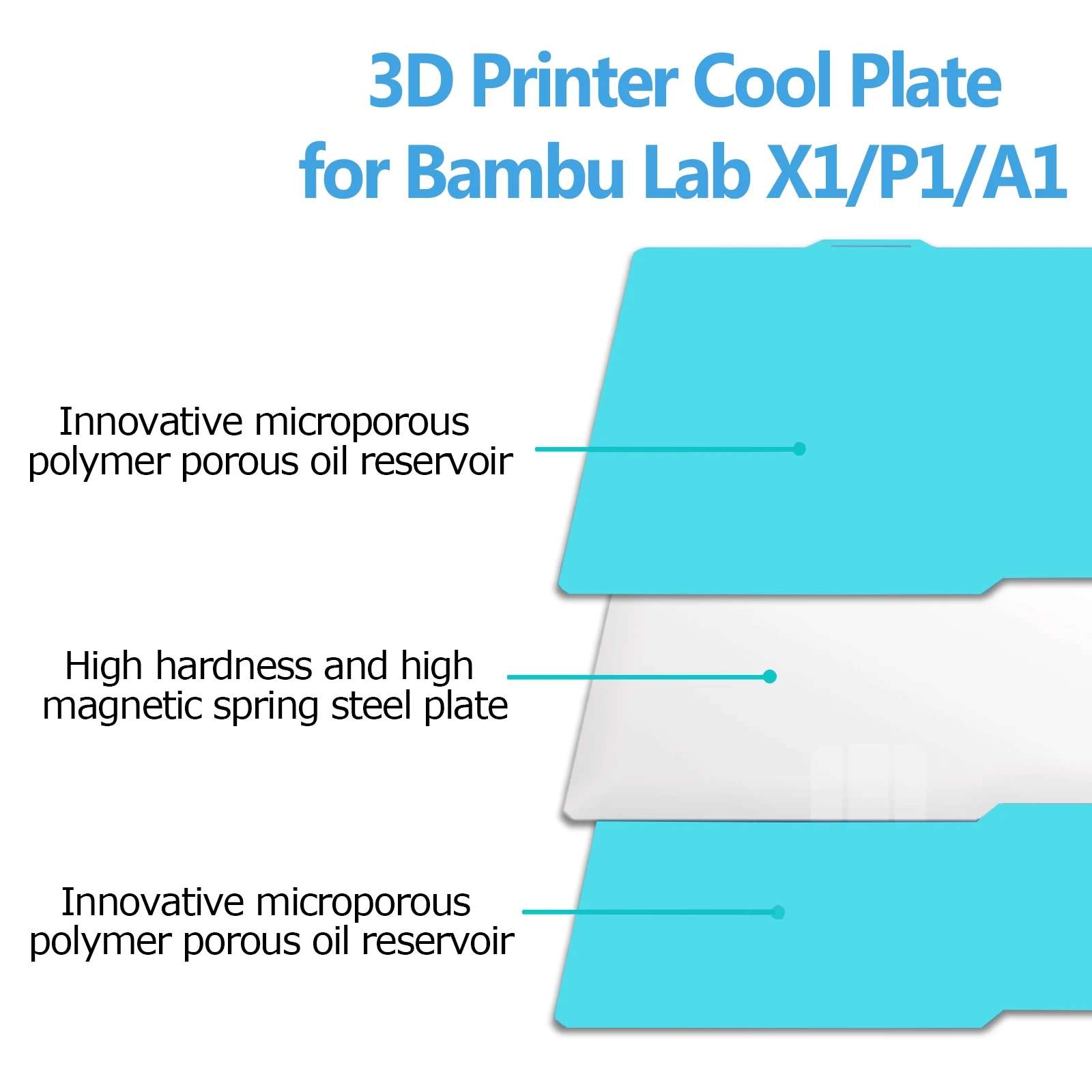 Cool Plate P2S Bauplatte 257x257mm Doppelseitig Beheizte Bauplatte für Bambu Lab P2S P1P P1S A1 X1 X1C X1E 3D-Drucker – Detail 3