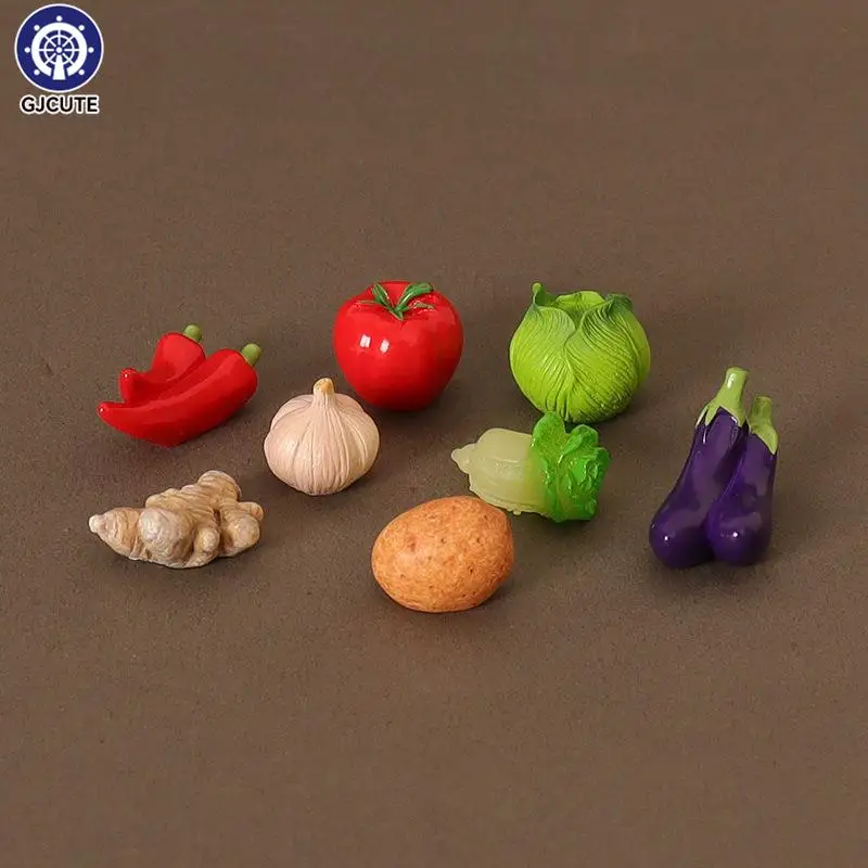 6/8Pcs Dollhouse Simulated Vegetables Miniature Kitchen Food Model Simulation Life Scene Decoration For Dolls House Accessories