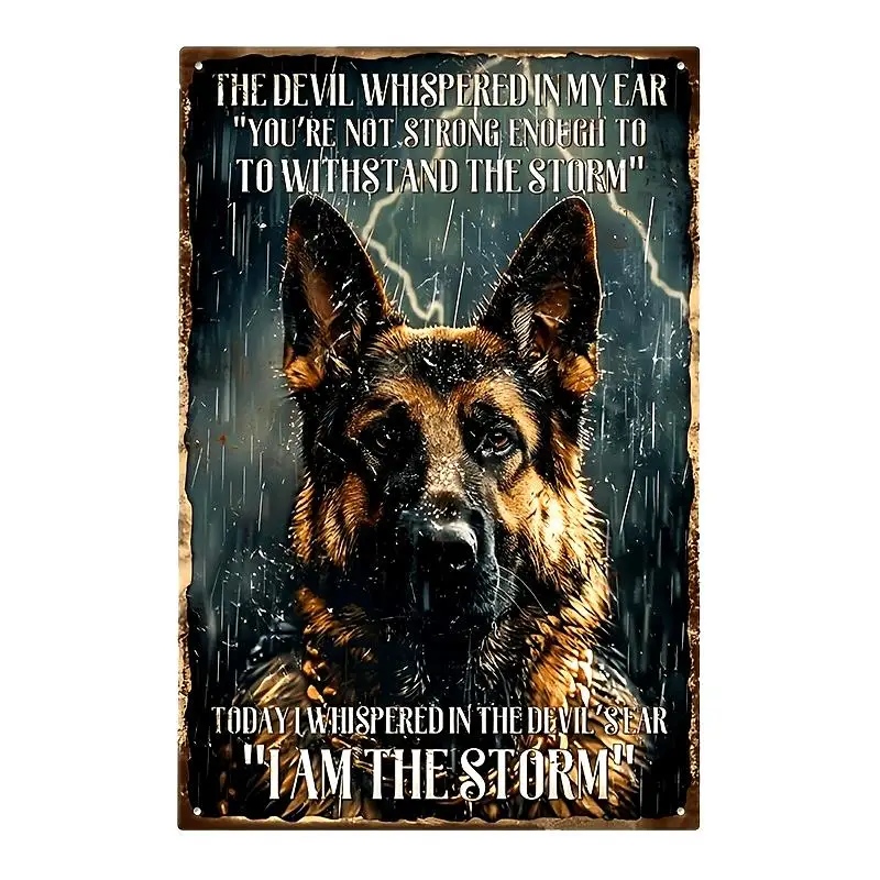 GLOBLELAND German Shepherd Tin Sign Black Dog Metal Vintage  I Am The Funny Wall Decor Signs for Home Bar Shop Coffee Decoration