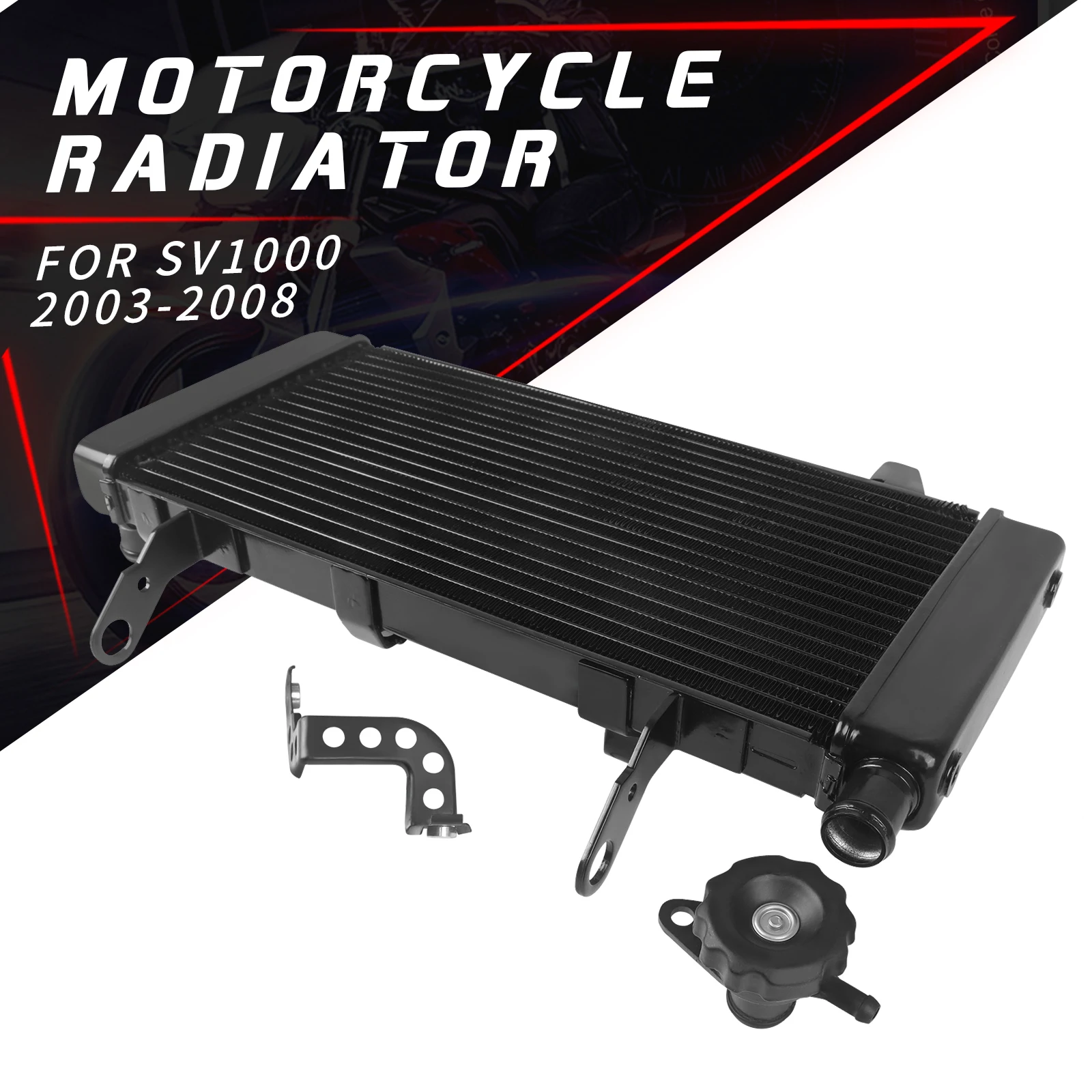 For SUZUKI SV1000 SV1000S S 1000 2003-2008 Engine Radiator Aluminum Cooler Cooling Water Tank Motorcycle Protector Accessories