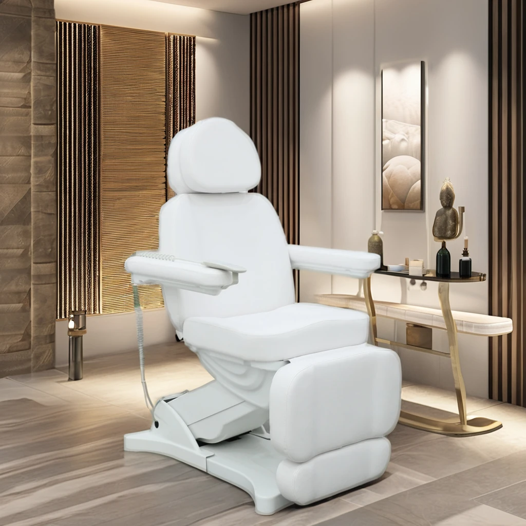 

Automatic White 3 Motors Salon Beauty Bed Electric Spa Chair Facial Bed Spa Table Bed Electric Massage and Facial Chair