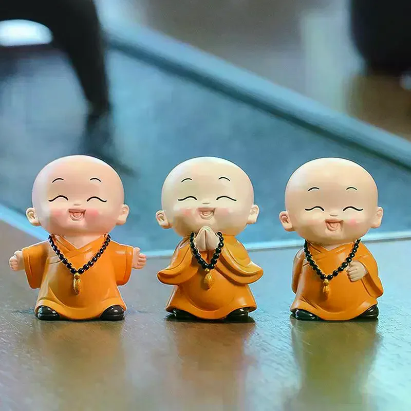 Mini Buddhas Statue Little Buddhists Monks Buddhism Figurine Zen Ornament Home Aquarium Tank Garden Yard Decoration