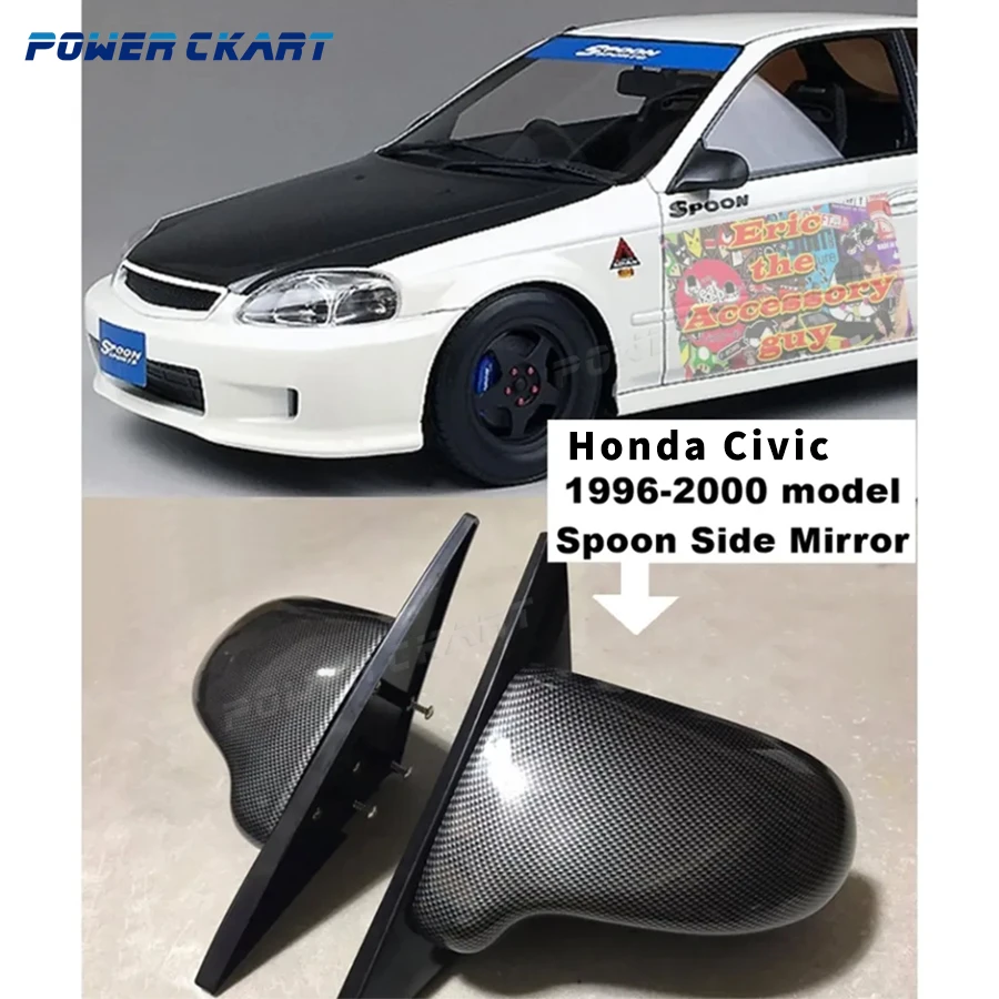 For HONDA CIVIC 1996-2000 EK 4Dr JDM Spoon Side Rear View Mirror Car Manual Adjustable Rearview Mirror for Racing