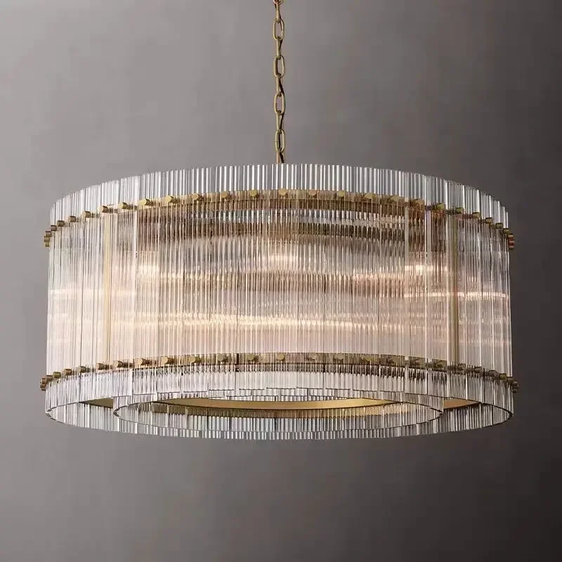الفاخرة الرجعية LED 2 طبقة كريستال زجاج الثريا الكروم الذهب الأسود الإضاءة لغرفة النوم غرفة المعيشة تركيب