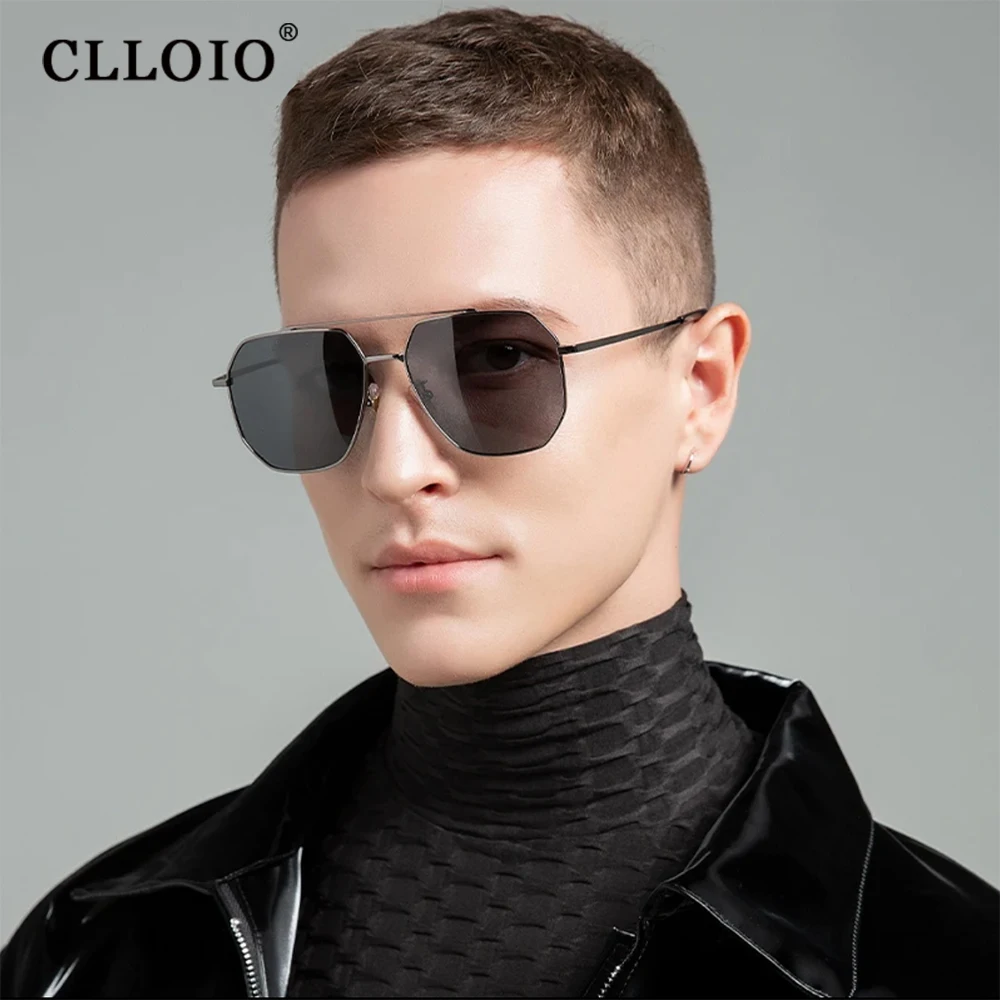 CLLOIO Fashion Square Photochromic Sunglasses Men Women Polarized Sun Glasses Chameleon Glasses Anti-glare Driving Oculos de sol