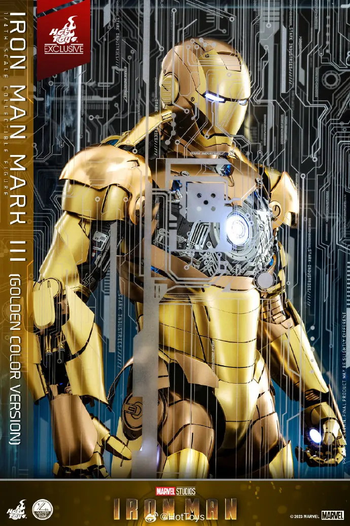 Оригинальные популярные игрушки Железный человек MK3, фигурка 1/4 Ironman Mark3, золотой цвет QS024, ограниченная коллекция версии на 15-й годовщину