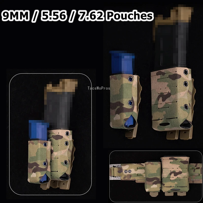 5.56/7.62/9mm 40 Magazine Pouches Hunting AR15 M4 MOLLE Magazine Pouch Built-in Insert Splint Shoting Rifle Pistol Mag Holder