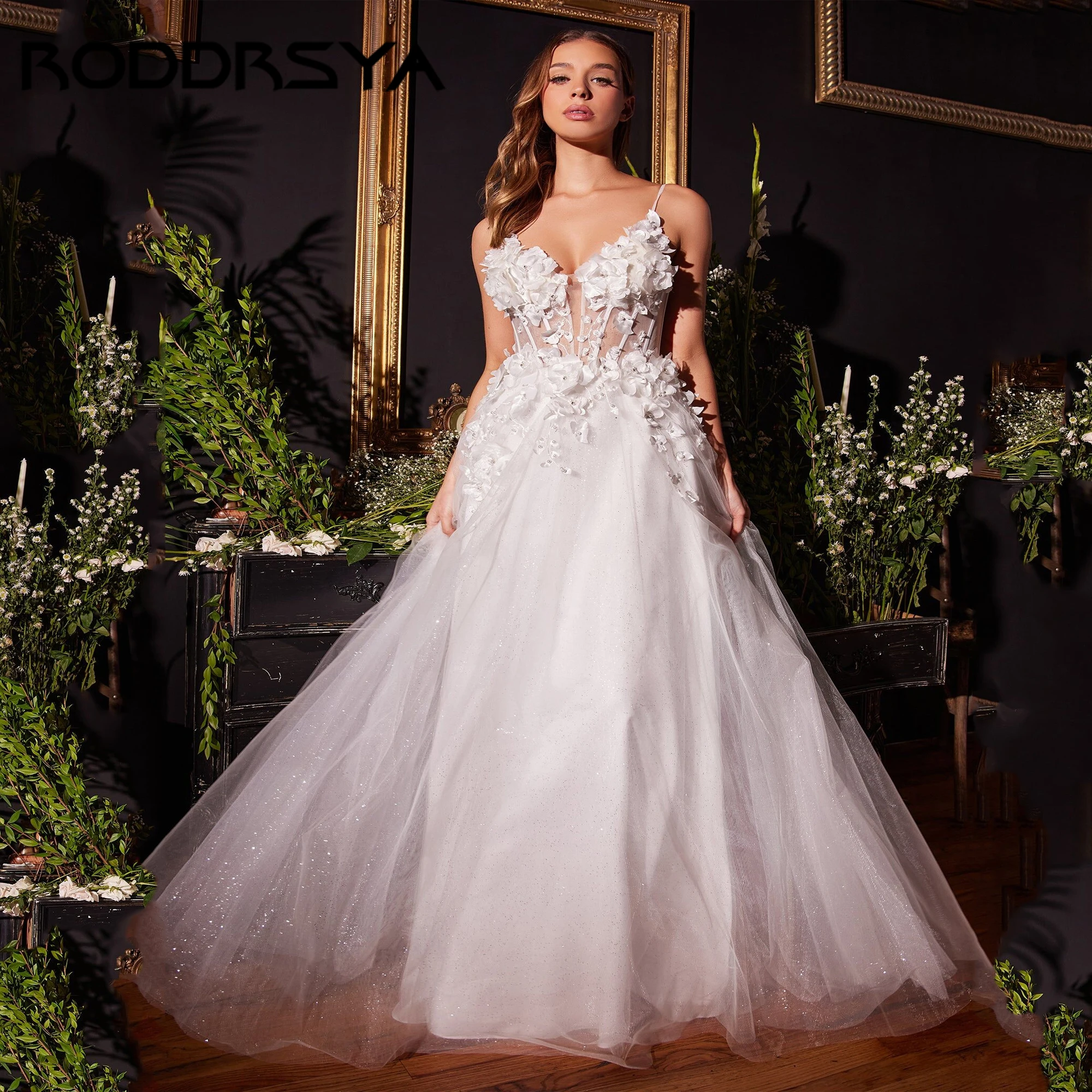 

Lace A-Line Wedding Dresses Applique Sweetheart Boho Lllusion Tight Corset Tied Back Bridal Dress Vestidos De Novia Customized