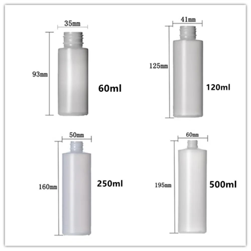 60/120ml/250/500ml 4/8oz  empty plastic soft  bottle , natural-colored HDPE cylinder round with black/white Trigger Sprayers