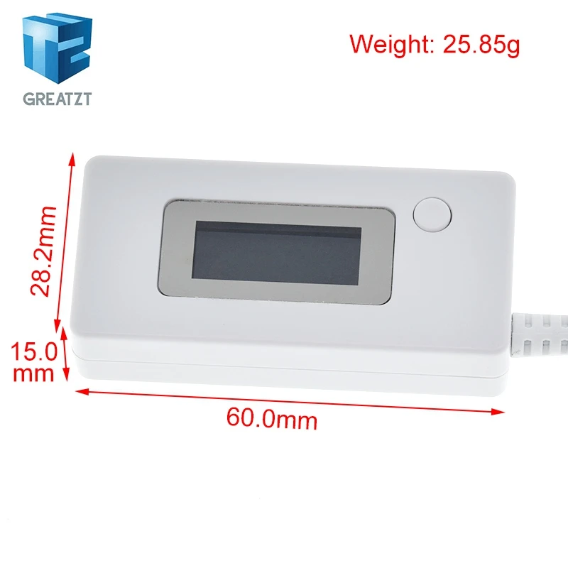 GREATZT 1/2/4PCS LCD Micro USB Charger Battery Capacity Voltage Current Tester Meter Detector +Load Resistor 2A/1A with Switch