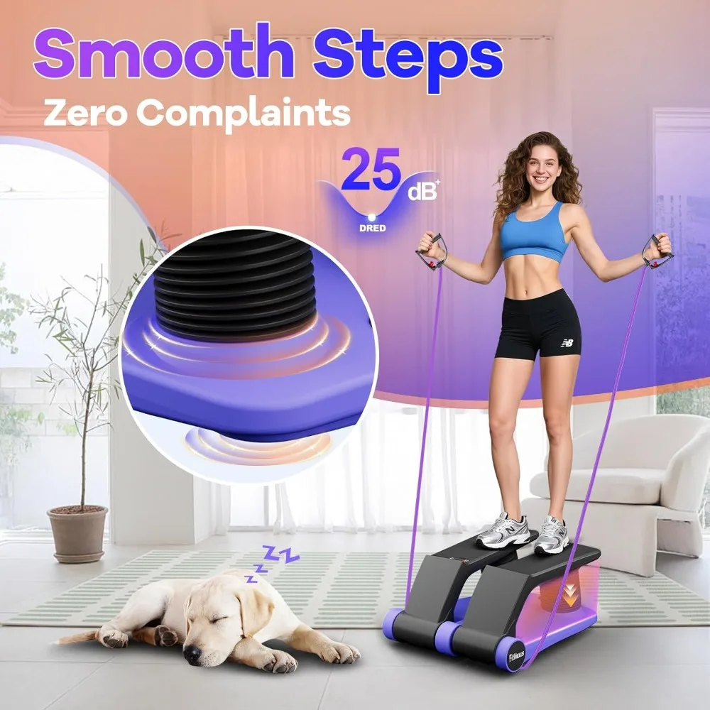 متسلق درج القلب المنزلي المحمول - ستيبر صغير قابل للتعديل مع شاشة LCD