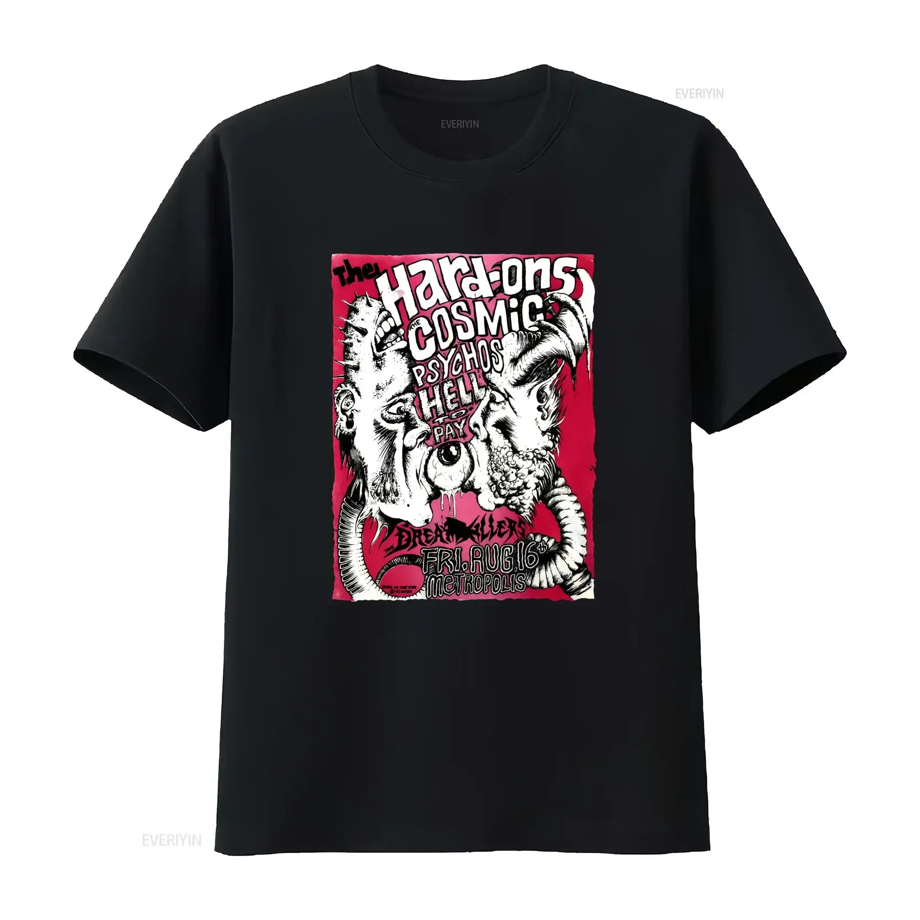Vintage 1991 Hard Ons Cosmic Psychos Hell To Pay Rock Band T Shirt S 4XL LI1222 vintage Washed Unisex graphic Versatile