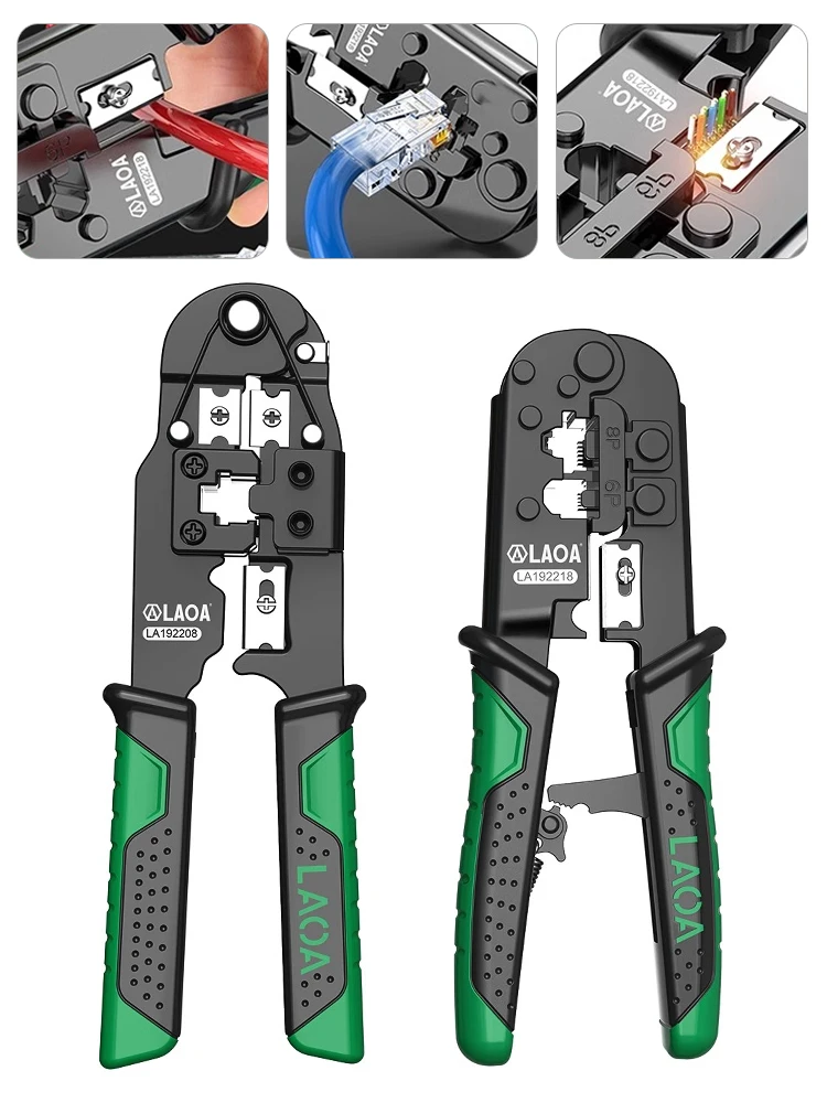 

LAOA Crimping Tool Ethernet Network LAN Cable Crimper Cutter Stripper Plier for 6P/8P Crystal Head Pressing Pliers LA192218