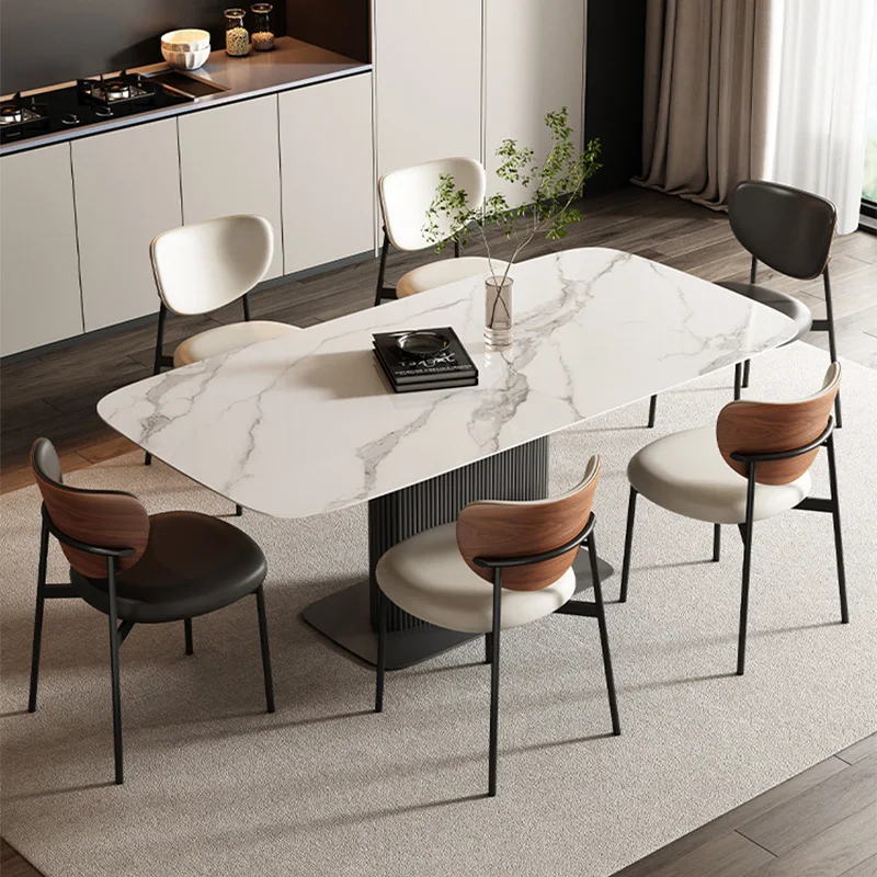 Italian solid wood dining chair household minimalist Nordic dining table and chair modern back chair