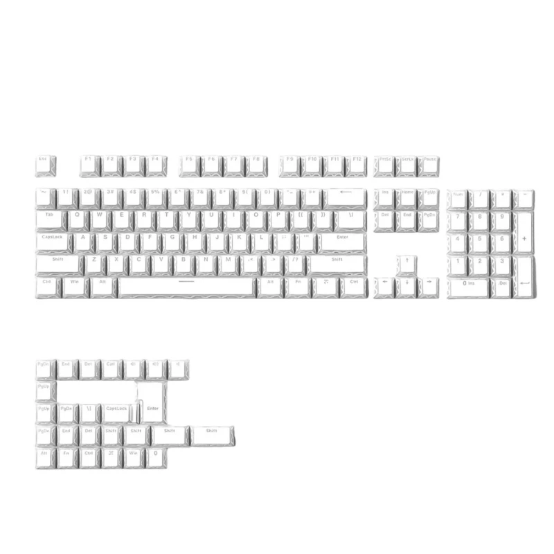 Q6PA Mechanical Keycap Set, 130 Translucency Through Keycaps for Mechanical Keyboard, PBT Double Shot Build,