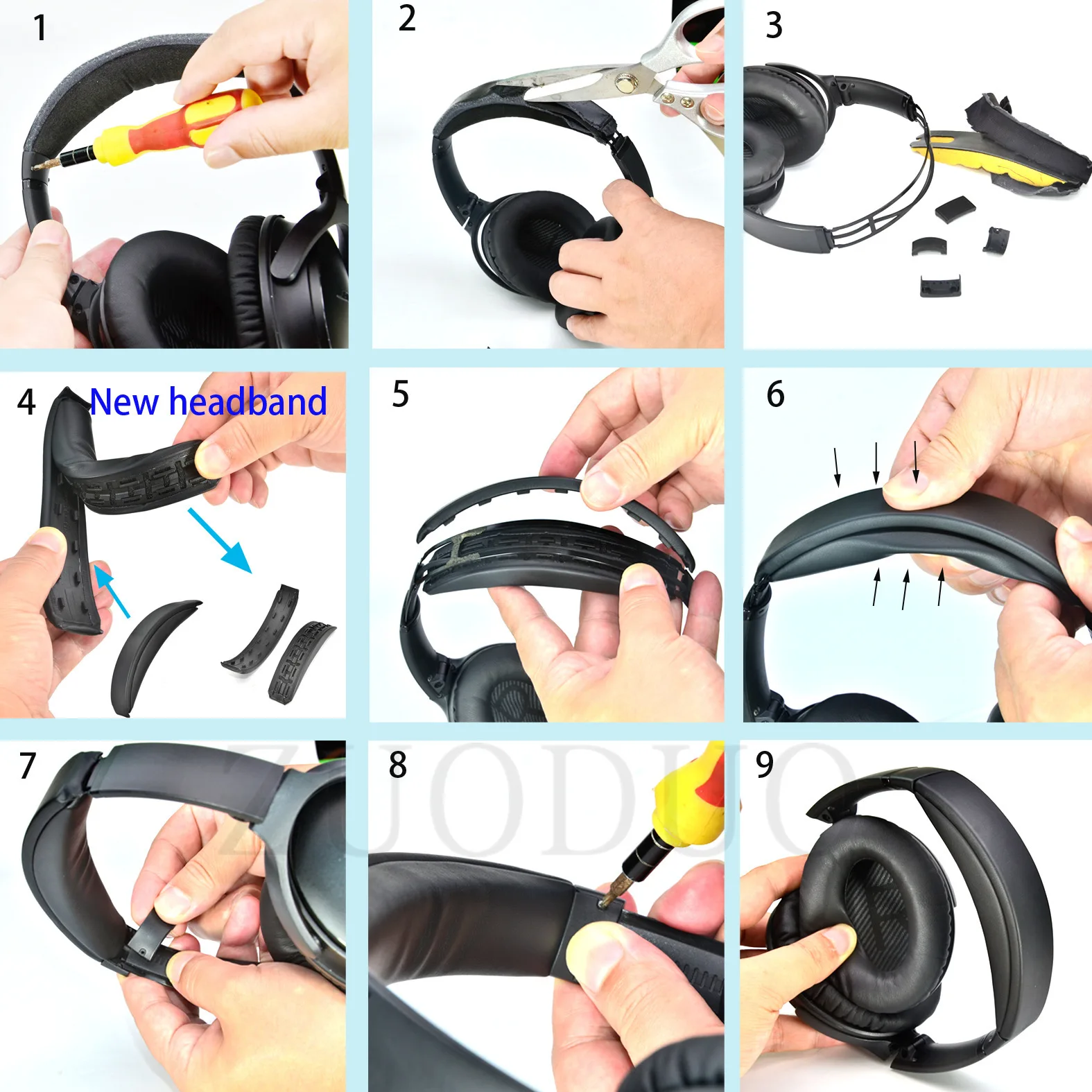 Removeable Headband For Bose QuietComfort QC35 QC35II QC45 Headphone headband Cushion Parts accessory with screwdriver