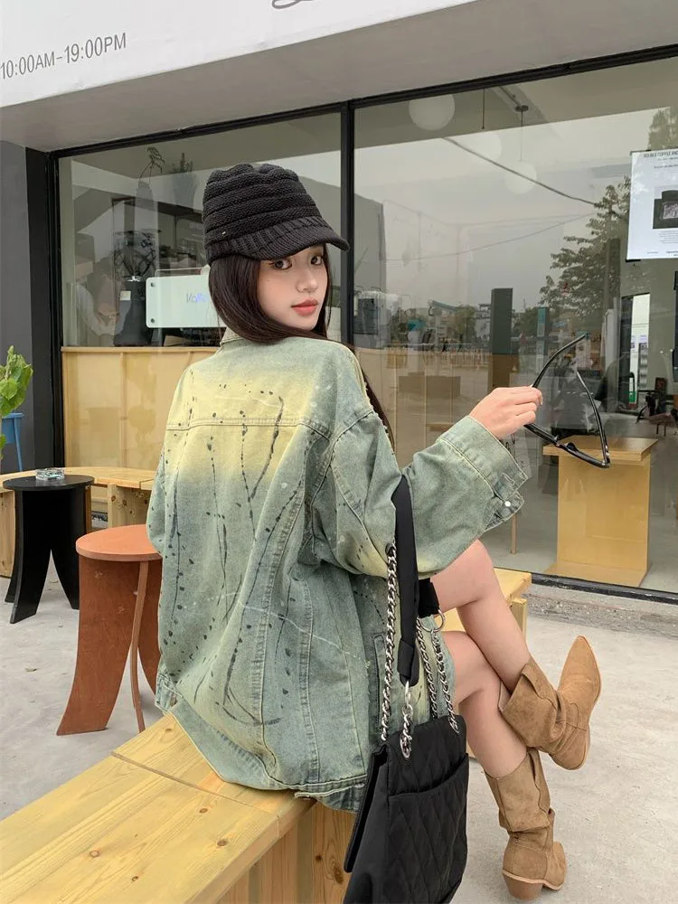 

Vintage Denim Jacket for Women in Spring New Outerwear Loose Jacket Top Women's Denim Jacket Women's Coats