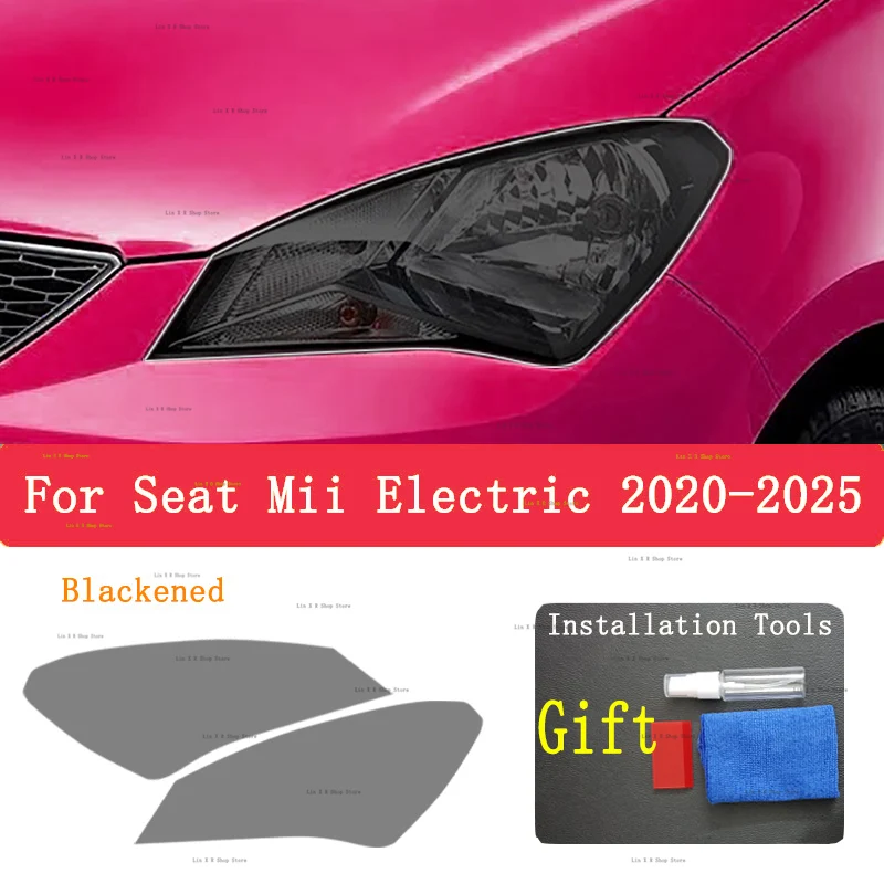 

For SEAT Mii Electric 2020-2025 Car Exterior Headlight Anti-scratch Front Lamp Tint TPU Protective Film Cover Repair Accessories