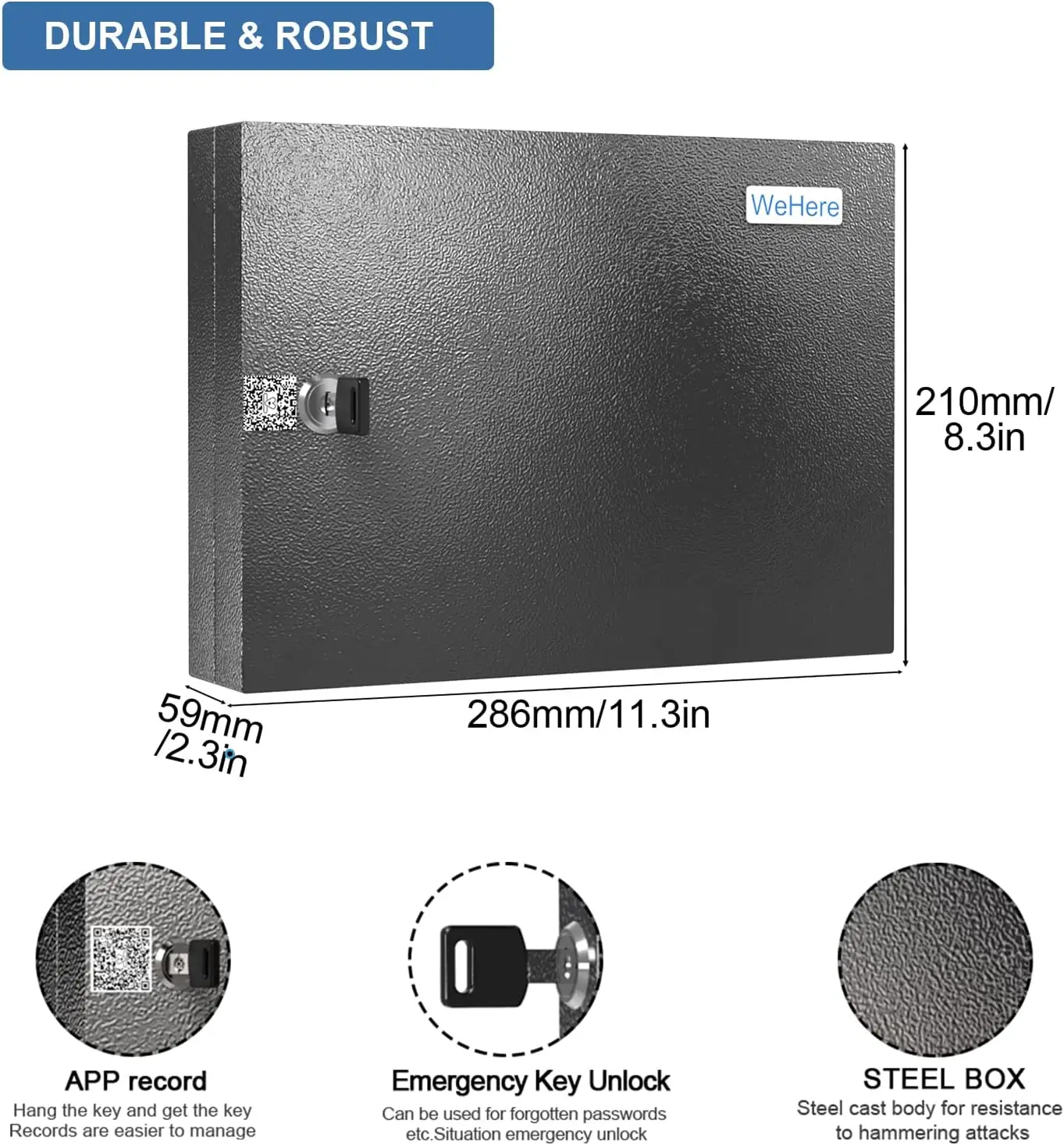 WeHere-Coffre-fort à clés pour valets, hôtels, voitures et maisons, support de boîte à verrou de stockage, 16 prédire