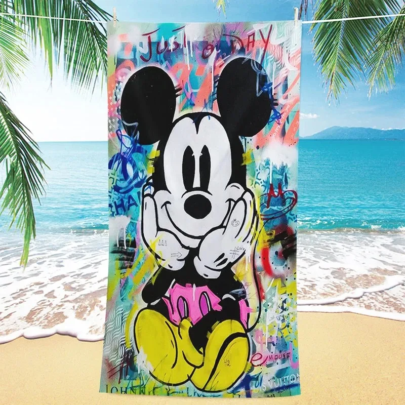 

Mickey Beach Towel, Disney Cute Cartoon Print Travel Swimming Beach Camping, Bathroom Decoration Bath Towel Towel Teen Kids Gift