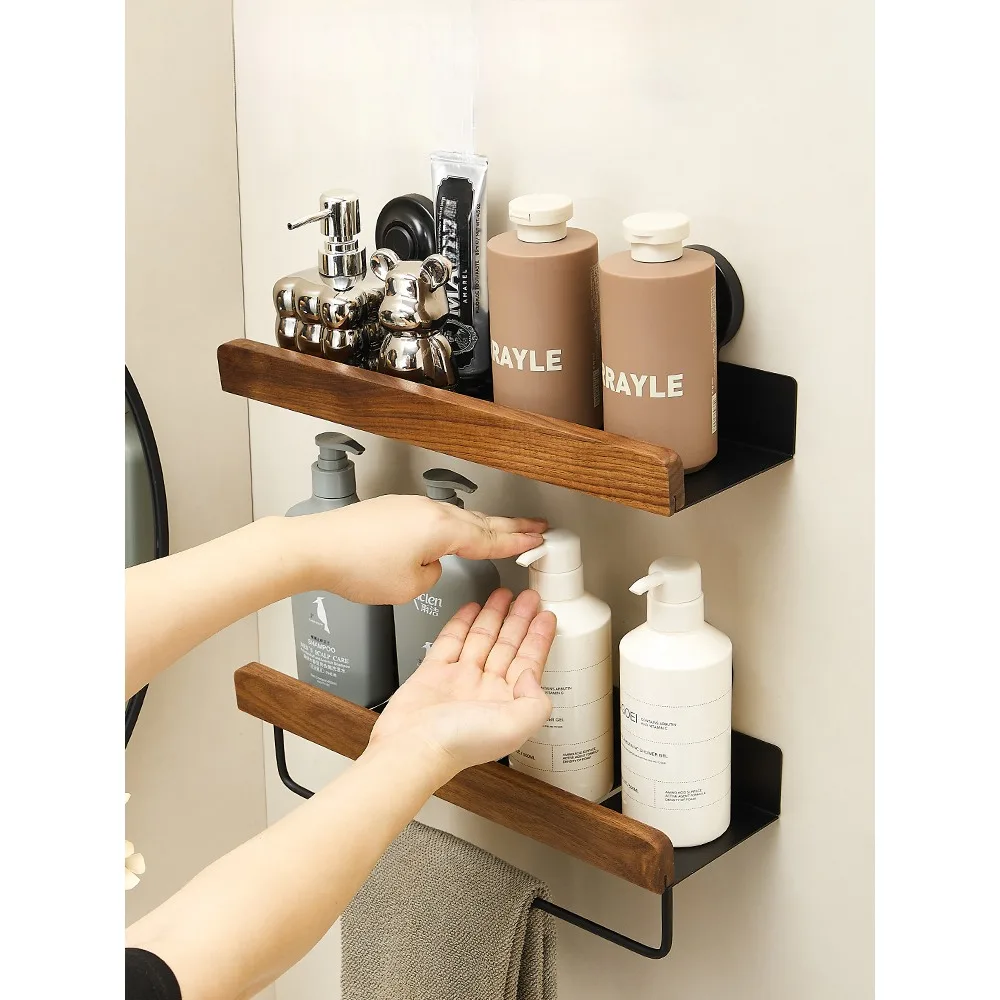 

Suction cup walnut toilet rack Chinese bathroom toilet washbasin toilet wall without punching