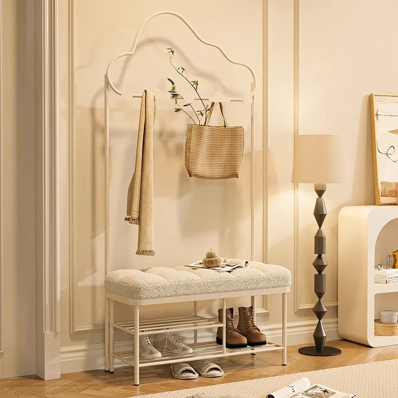Shoe changing stools and coat racks, household metal structure living room furniture
