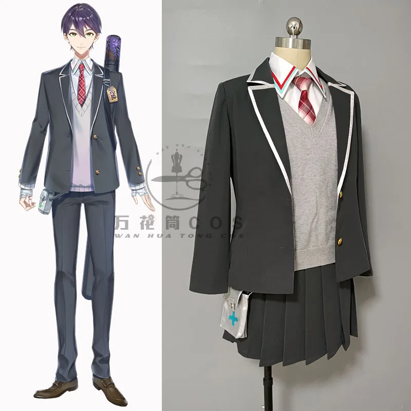 

COSLEE [S-XXL] Vtuber Nijisanji Kenmochi Touya Cosplay Costume Sexual Turn Uniform Dress Halloween Party Suit Custom Made New