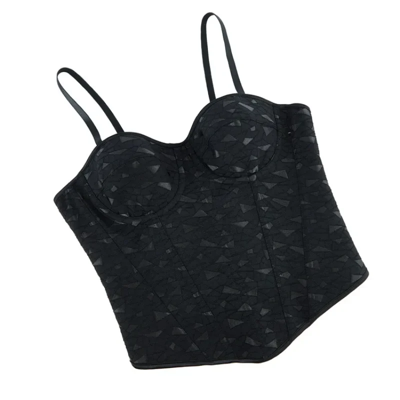 مشد بوستير برباط أسود على الطراز الفيكتوري للنساء، ملابس داخلية لتنحيف الجسم، ملابس داخلية للتخسيس فوق الصدر