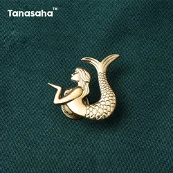 Gold Furniture Handles Copper Color Dresser Knobs Mermaid-shaped Drawers Handles for Handles and Drawers Retro Cabinets Pulls