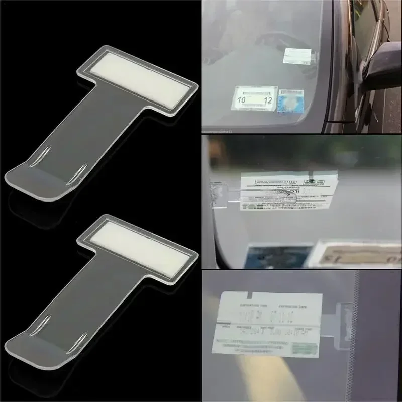 Soporte para permiso de estacionamiento para discapacitados, tarjeta para billetes de estacionamiento de coche, soporte con Clip, organizador de almacenamiento, pegatinas para parabrisas de estilo de coche