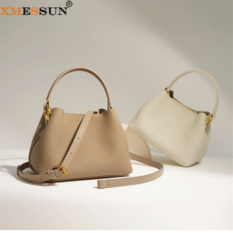 XMESSUN New Trendy Soft Leather Crossbody Bucket Bags For Women Fashion Designer Ladies Shoulder Messenger Bag A522