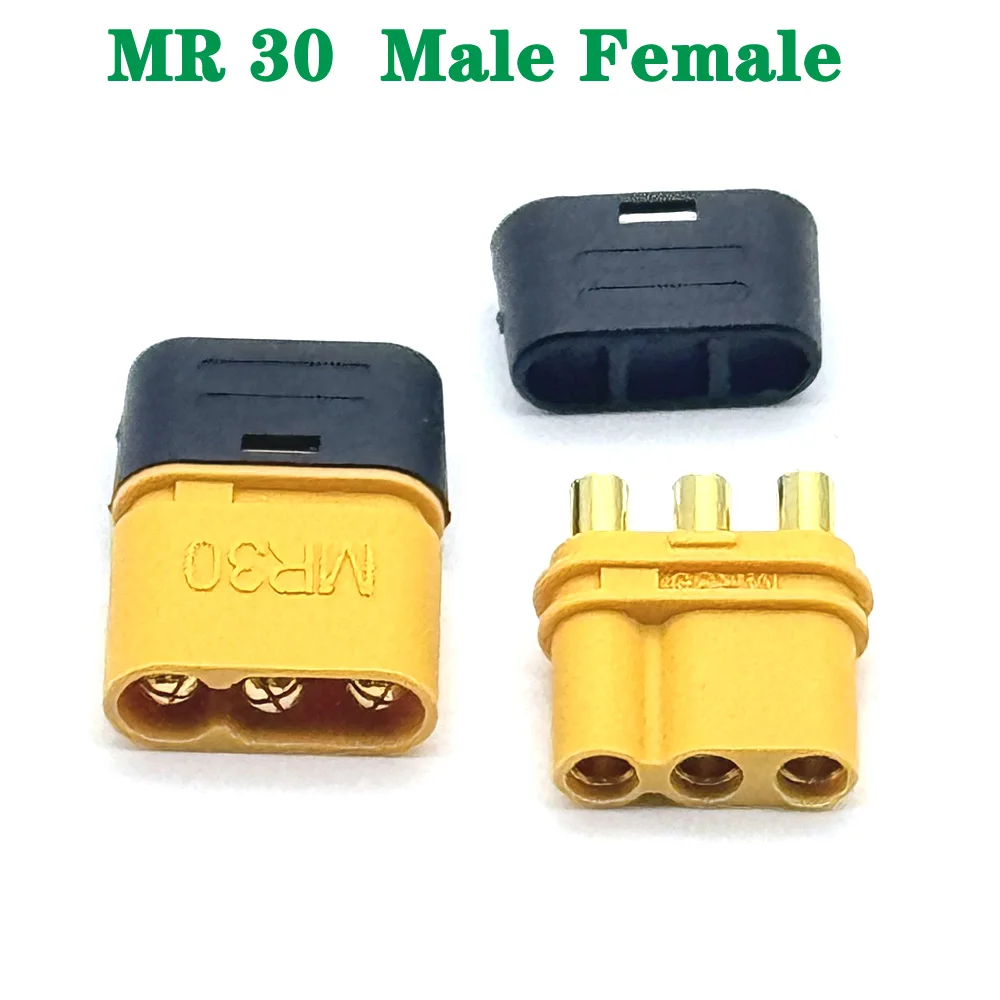 

MR30 60 Male and Female MR 30 MR 60 Plugs High Power Brushless Motor ESC Connectors for RC Models Drone 3-Pin Banana Plugs