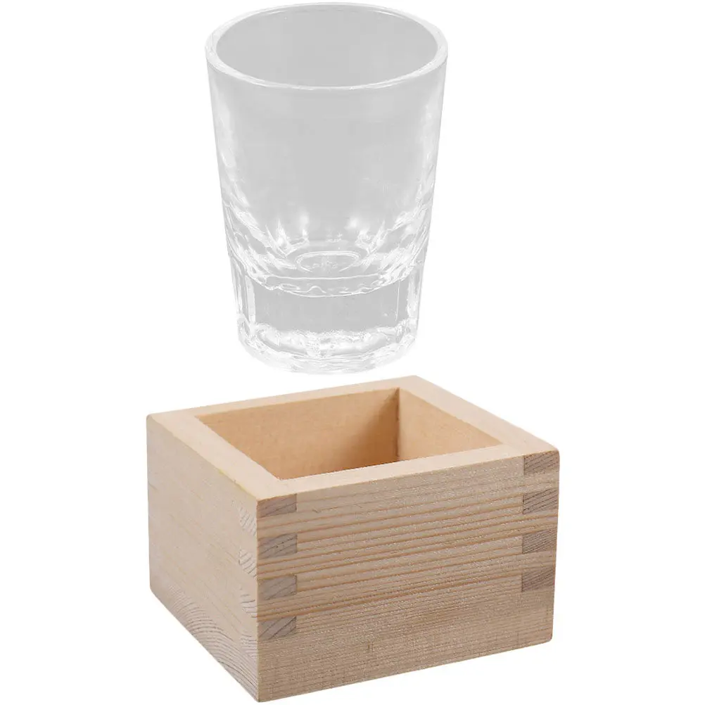 1 Juego de vasos de madera para servir sake, taza de té de estilo japonés tradicional, taza de vino de arroz, apto para lavavajillas, accesorio de cocina