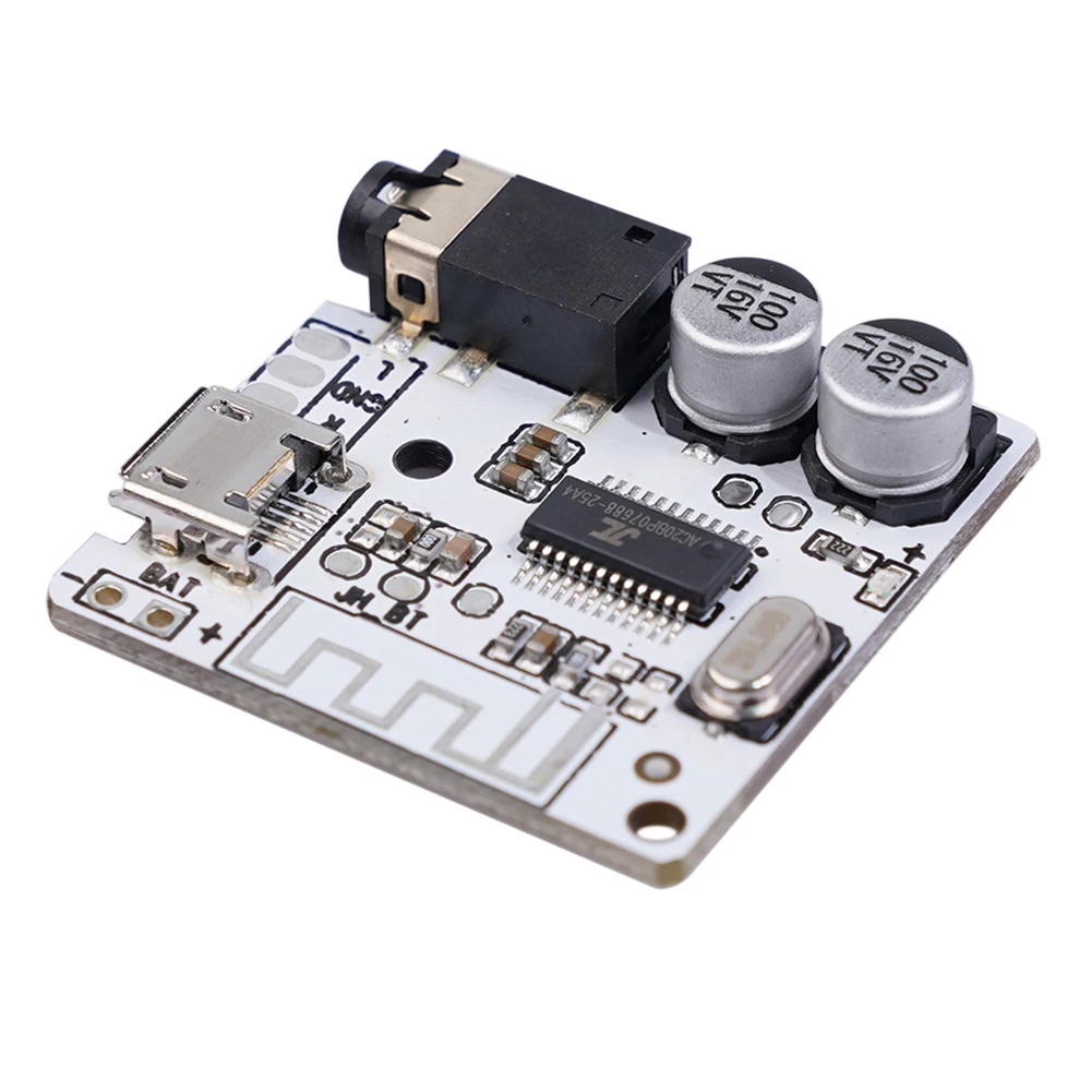 

DIY Bluetooth Audio Connector Bluetooth 5.0 MP3 Lossless Decoder Board Wireless Stereo Music Module 3.7-5V White