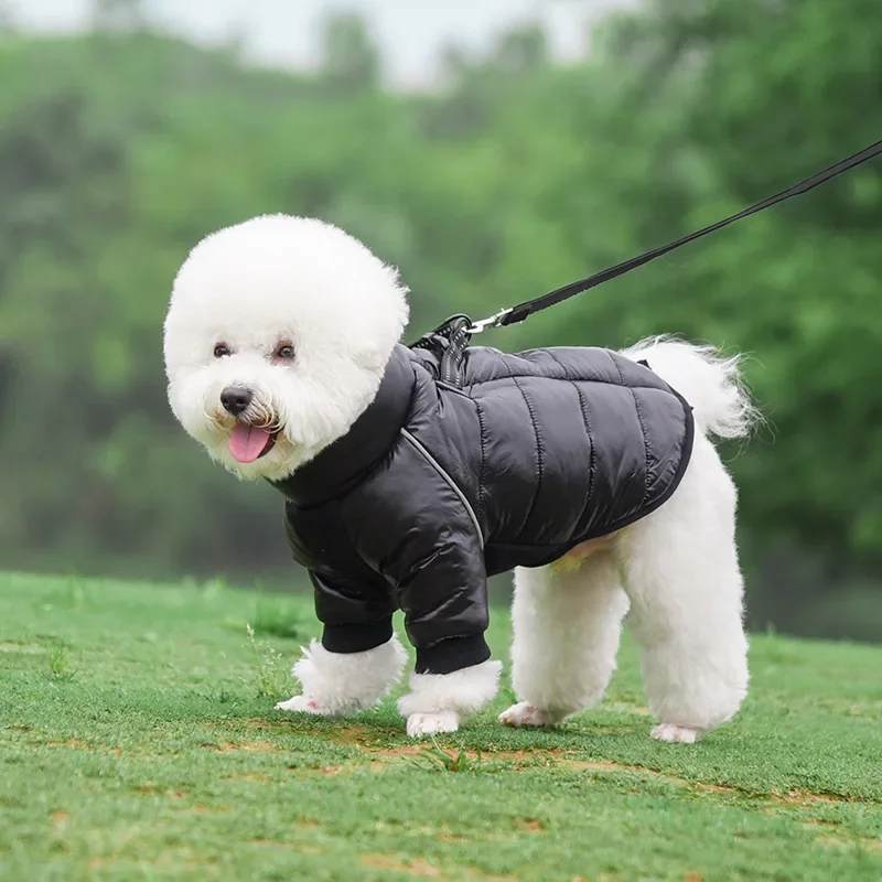 Winter Puppy Dog Coat Reflective Cold Weather Pet Clothes Dog Snowsuit Warm Padded Dog Jacket Winter Warm French Bulldog