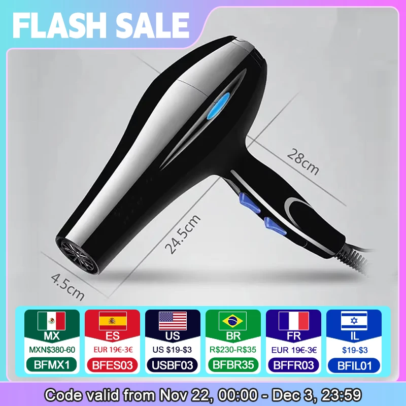 Negative Ion Hair Dryer Constant Temperature Hair Care without Hurting Hair Light and Portable Essential for Home and Travel