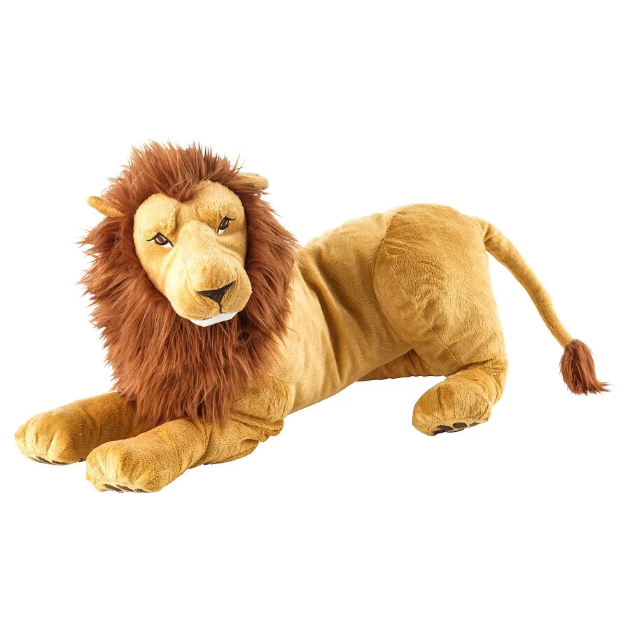 YIJA DJUNGELSKOG African Lion Plush Toy Stuffed Doll Cartoon Animal Dad Mom Appease Bedtime Story Sleeping Boy Girl Friend Gift