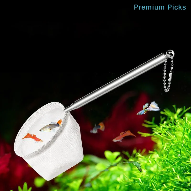 Aquarium Fish Net Small - 1PC Stainless Steel Retractable Small Shrimp