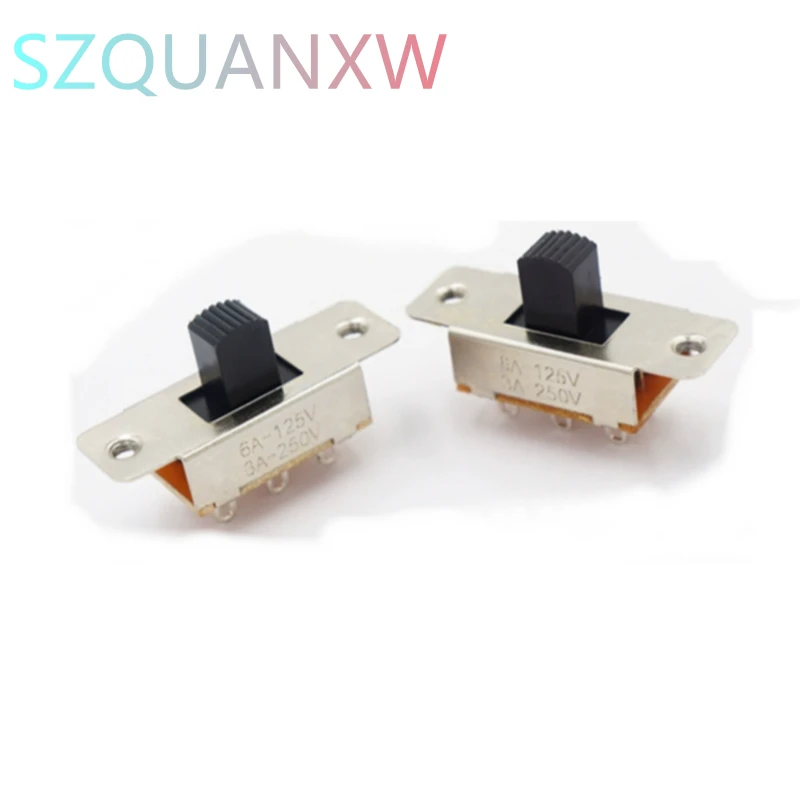 10PCS SS-23F19 2P3T-G5Double pole three throw 3 position slide switch 6 solder lug pin DIP type without fixed pin SS-23F19 G8MM