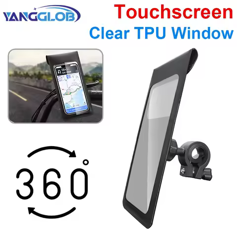 Waterproof Bag Motorcycle Bicycle Phone Holder Universal Motorbike Scooter Rearview Mirror Cellphone Mount Touch Screen